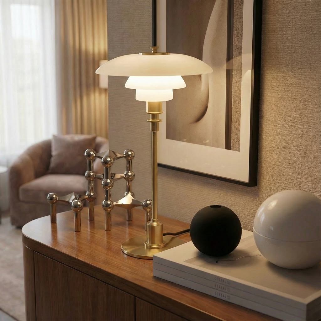 Nordica Halo Scandinavian Glass Table Lamp