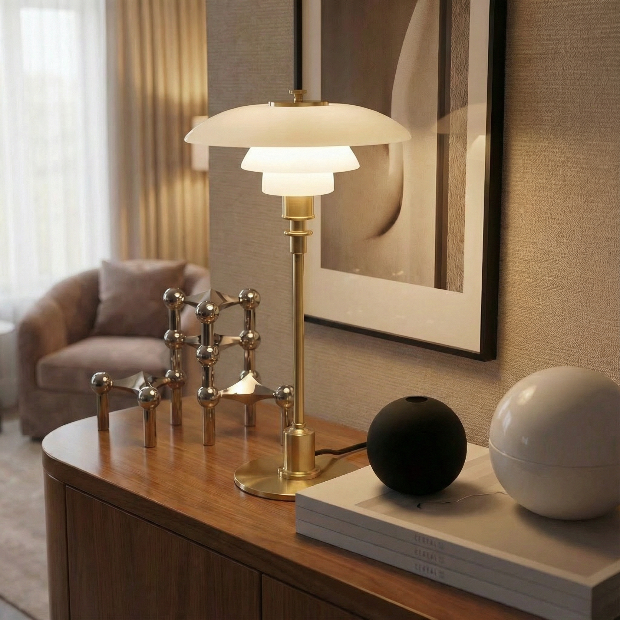 Nordica Halo Scandinavian Glass Table Lamp