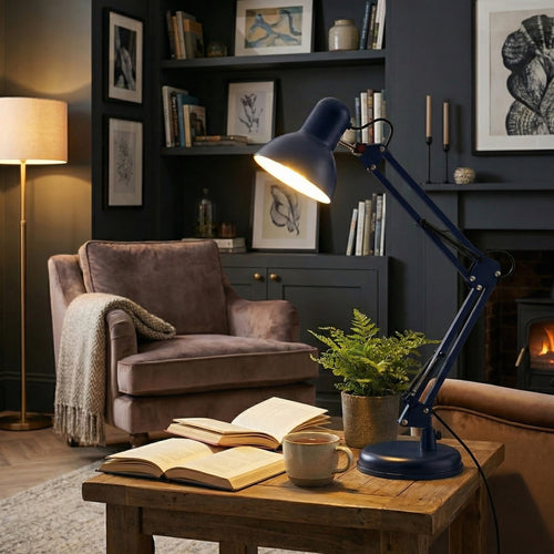 Adjustable Folding Arm Desk Lamp with Long Reach