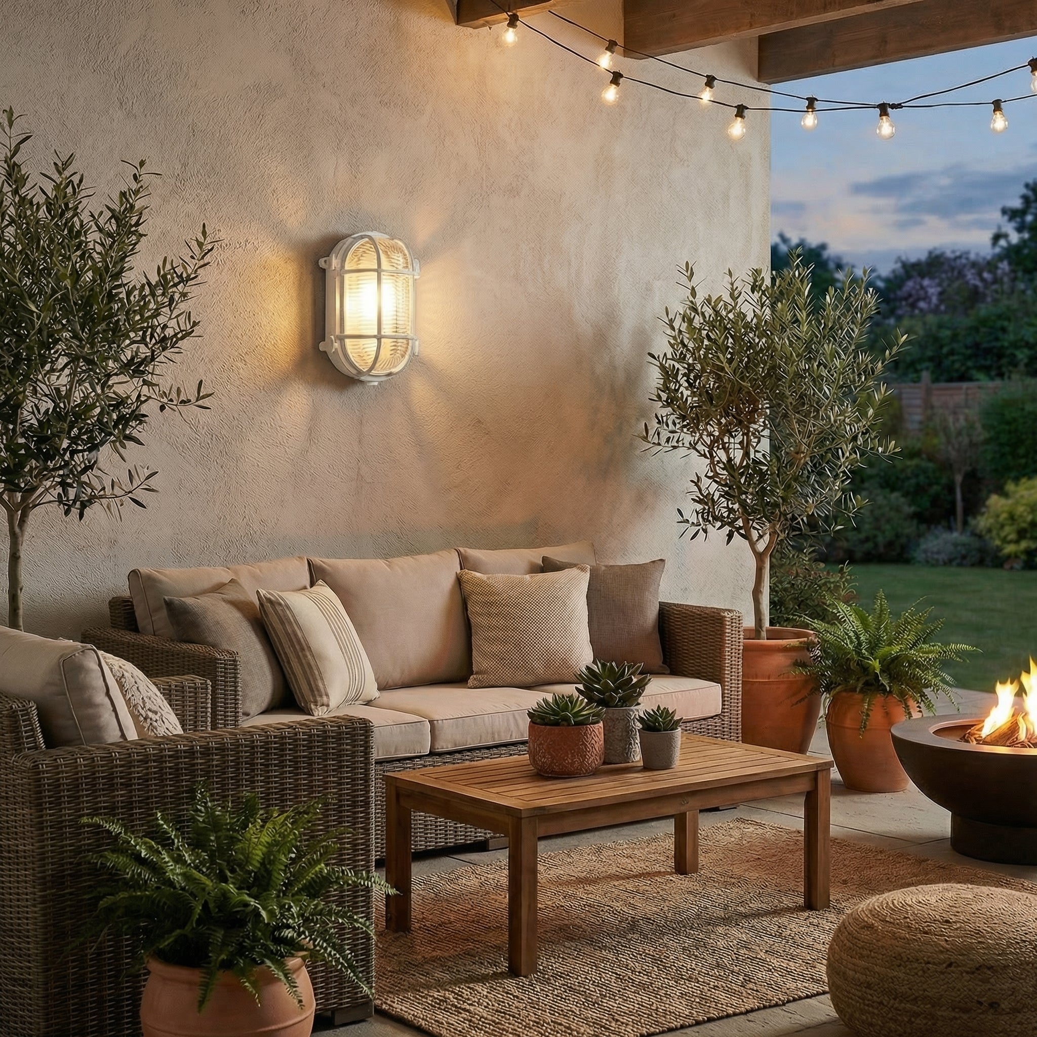 Industrial Retro Outdoor Wall Light with Protective Cage