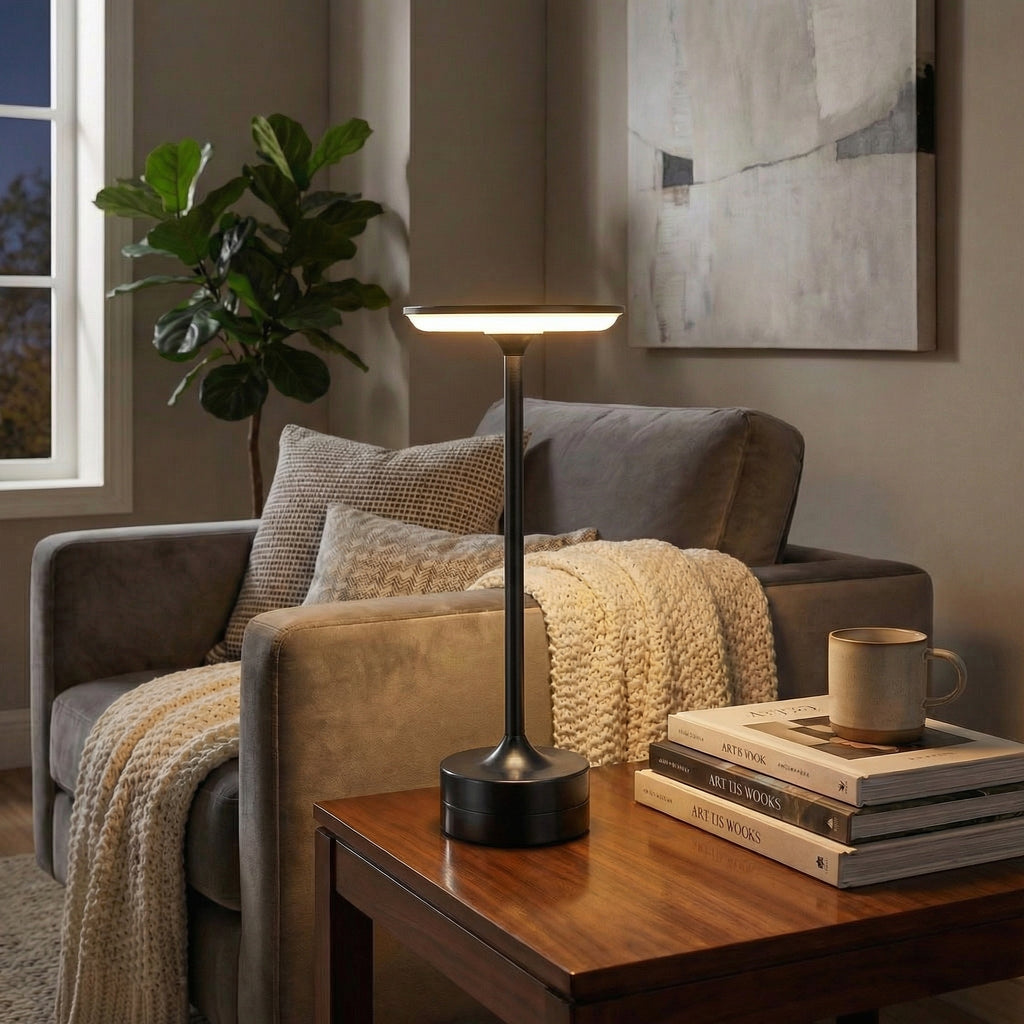 ChromeAura Cordless Touch-Control Rechargeable LED Table Light