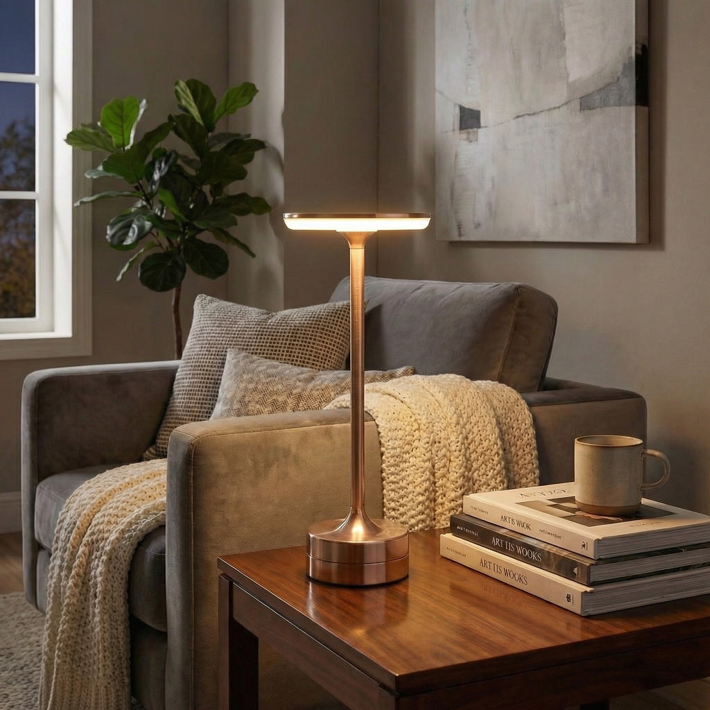ChromeAura Cordless Touch-Control Rechargeable LED Table Light