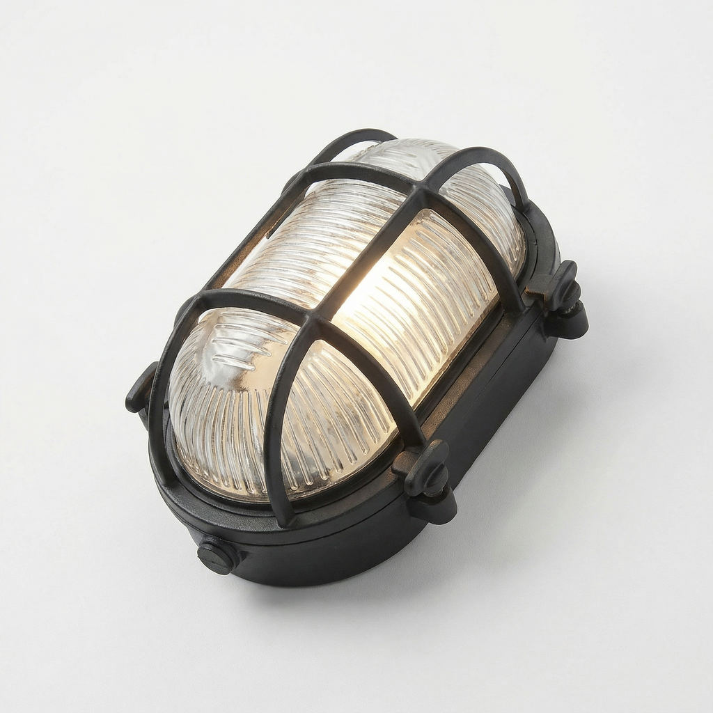 Industrial Retro Outdoor Wall Light with Protective Cage