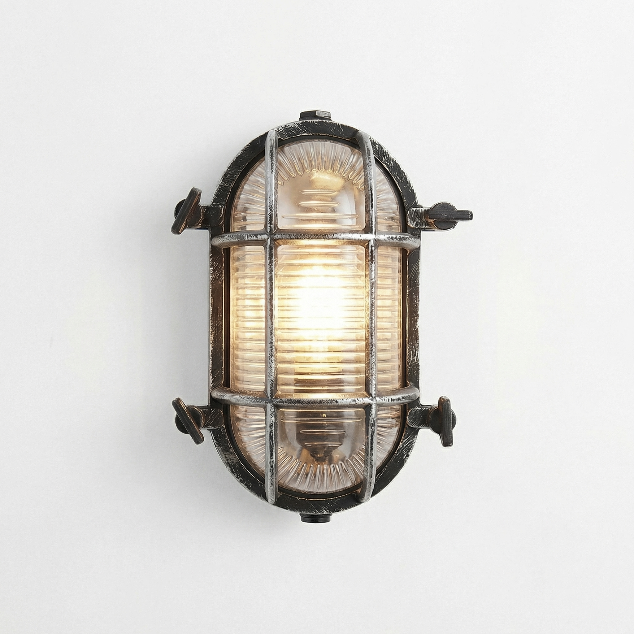 Industrial Retro Outdoor Wall Light with Protective Cage